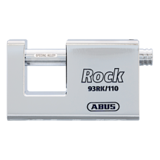 ABUS 93RK 110 Rock Steel Sliding Bolt Shutterlock Body Only Without Cylinder Accepts Half Euro EPZ - Silver