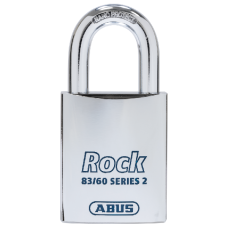 ABUS 83 60-5 Rock Series 2 Open Shackle Steel Padlock Body Only Without Cylinder Accepts Fig 8 Cylinder - Chrome Plated