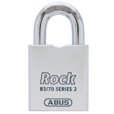 ABUS 83 70 Rock Series 2 Open Shackle Steel Padlock Body Only Without Cylinder Accepts Half Euro EPZ - Silver