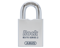 ABUS 83 70 Rock Series 2 Open Shackle Steel Padlock Body Only Without Cylinder Accepts Scandinavian Oval Cylinder O - Silver