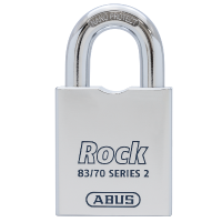 ABUS 83 70 Rock Series 2 Open Shackle Steel Padlock Body Only Without Cylinder Accepts Scandinavian Oval Cylinder O - Silver