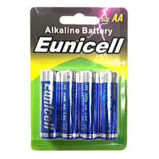 EUNICELL AA 1.5V Alkaline Batteries (4 PER CARD)