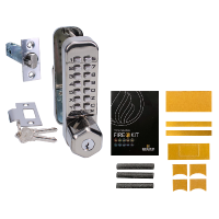 CODELOCKS CL255KO Series Digital Lock With Key Override CL255KO With Fire Kit - Stainless Steel