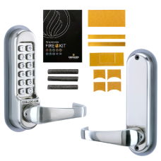 CODELOCKS CL510 CL515 Digital Lock With Tubular Latch CL510 Without Passage Set With Fire Kit - Stainless Steel