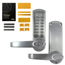 CODELOCKS CL610 Series Digital Lock With Tubular Latch CL610 Without Passage Set With Fire Kit - Stainless Steel