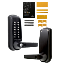 CODELOCKS CL0610 Marine Grade Digital Lock With Tubular Latch CL0610 Without Passage Set With Fire Kit - Black