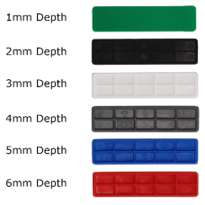 ALDRIDGE Flat Glazing Packers Mixed Pack of 100 32mm Width 1,2,3,4,5 & 6mm - Assorted Colours