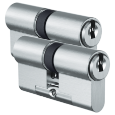 EVVA ICS Keyed Alike Pair DZ Double Euro Cylinder 6 Keys TS007 3* 82mm 41-41 36-10-36 003EI - Nickel Plated