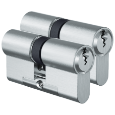 EVVA EPSnp Keyed Alike Pair DZ Euro Double Cylinder 6 Keys TS007 3* 77mm 41-36-10-31 44BE1 - Nickel Plated