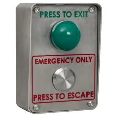 RGL Green Dome Exit Button With Vandal Resistant Emergency Exit Button VP-EEB - Stainless Steel