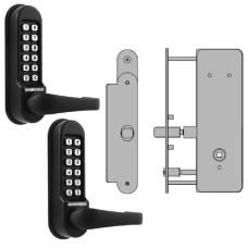 CODELOCKS CL0530 Back To Back Digital Lock Black Marine Grade with XTD Gate Lock CL0530 BK MG BB XTD Without Passage Set