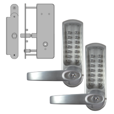 CODELOCKS CL0630 CL0635 Back To Back Digital Lock Brushed Steel With XTD Gate Lock CL0630 BS BB XTD Without Passage Set - Brushed Steel PVD