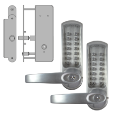 CODELOCKS CL0630 CL0635 Back To Back Digital Lock Brushed Steel With XTD Gate Lock CL0635 BS BB XTD With Passage Set - Brushed Steel PVD