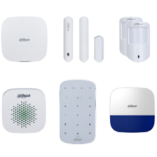 DAHUA Airshield Alarm Kit Including Hub, Internal Siren, External Siren, 2 x PIR and 1 x Magnetic Contact Plus 1 x Key Pad - White