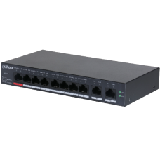 DAHUA Network Switch 10 Ports (8 x PoE) Cloud Management Via Dolynk CS4010-8ET-110 8 x PoE Ports - Black