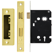 ERA Valiant 3 Lever Mortice Sashlock Square End 64mm Case Keyed To Differ - Polished Brass