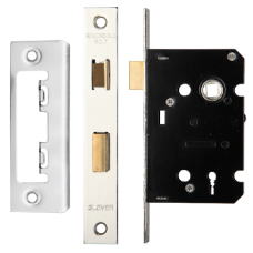 ERA Valiant 3 Lever Mortice Sashlock Square End 64mm Case Polished Keyed To Differ - Polished Stainless Steel