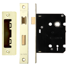 ERA Valiant 3 Lever Mortice Sashlock Square End 76mm Case Keyed To Differ - Polished Brass