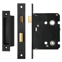 ERA Valiant Bathroom Lock Square End 76mm Case Matt - Matt Black