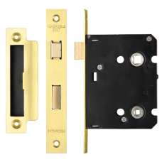 ERA Valiant Bathroom Lock Square End 76mm Case - Polished Brass