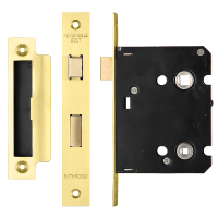 ERA Valiant Bathroom Lock Square End 76mm Case Display - Polished Brass