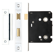 ERA Valiant Bathroom Lock Square End 76mm Case Polished - Polished Stainless Steel