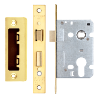 ERA Valiant Euro Mortice Sashlock Square End 64mm Case - Polished Brass