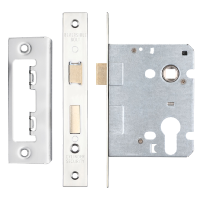 ERA Valiant Euro Mortice Sashlock Square End 76mm Case Polished - Polished Stainless Steel