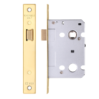 ERA Valiant Upright Latch Square End 64mm Case - Polished Brass