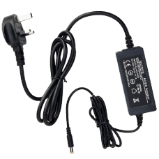 HAYDON MARKETING CCTV Inline Power Supply Lead & UK Plug 12VDC 1 Amp HAY-PSUINLINE1A - Black