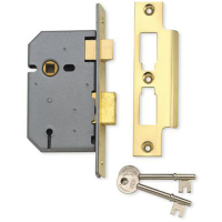 UNION 2277 3 Lever Sashlock 64mm Keyed Alike M101M  - Polished Lacquered Brass