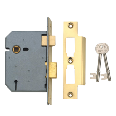 UNION 2277 3 Lever Sashlock 75mm Keyed Alike M101M  - Polished Lacquered Brass