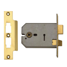 UNION 2077 Horizontal 3 Lever Sashlock 127mm Keyed Alike M101M  - Polished Lacquered Brass