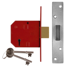 UNION 2134 5 Lever Deadlock 79.5mm Keyed To Differ  - Satin Chrome