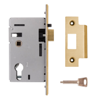 UNION L2349 Euro Nightlatch Case 77mm  - Polished Lacquered Brass