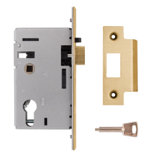 UNION L2349 Euro Nightlatch Case 77mm  - Polished Lacquered Brass