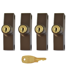 ERA 801 & 802 Automatic Window Snap Lock  Std Key 4 Locks + 1 Key  - Brown