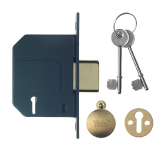 YALE PM562 5 Lever Deadlock 64mm Keyed To Differ  - Polished Brass