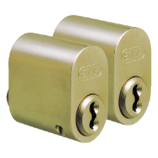 EVVA A5 Scandinavian Oval Cylinder 25.6mm KD Pair - Polished Brass