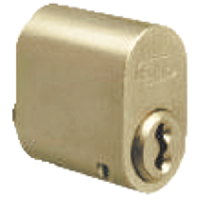 EVVA A5 Scandinavian Oval Cylinder 25.6mm Keyed To Differ Single External - Polished Brass