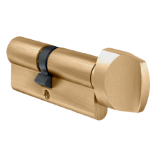 EVVA A5 KDZ Euro Key & Turn Cylinder KD 82mm 41-T41 36-10-T36  - Polished Brass