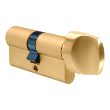 EVVA A5 KDZ Off-Set Euro Key & Turn Cylinder KD 72mm 31-T41 26-10-T36  - Polished Brass