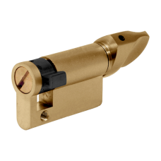 EVVA KHZ Euro Half Turn Cylinder 46mm 37-9  - Polished Brass