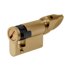 EVVA KHZ Euro Half Turn Cylinder 41mm 32-9  - Polished Brass