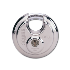 SQUIRE DCL1 Discus Padlock 70mm Keyed To Differ  - Chrome Plated