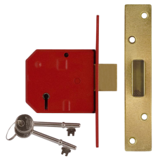 UNION 2134 5 Lever Deadlock 79.5mm Keyed Alike  - Polished Brass