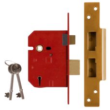 UNION 2234 5 Lever Sashlock 64mm Keyed Alike  - Polished Lacquered Brass