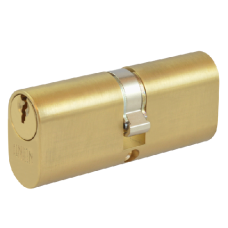 UNION 2X6 Oval Double Cylinder 74mm 37/37 32/10/32 Keyed Alike `WVL482` PL - Polished Lacquered Brass