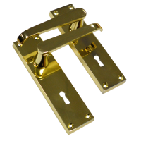 ASEC Vital Victorian Plate Mounted Straight Lever Furniture 150mm Lock - Polished Brass