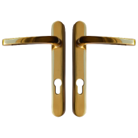 ASEC Vital Lever Short Backplate 122mm Centres - Polished Gold